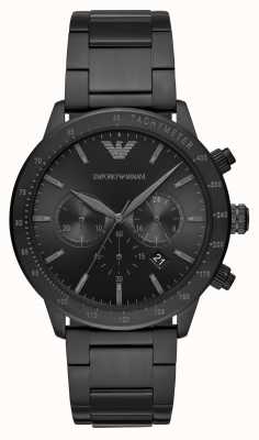Emporio Armani Hommes | cadran chronographe noir | bracelet en acier inoxydable noir AR11242