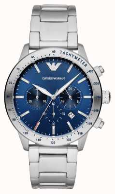 Emporio Armani Hommes | cadran chronographe bleu | bracelet en acier inoxydable AR11306