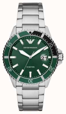 Emporio Armani Hommes | cadran vert | bracelet en acier inoxydable AR11338