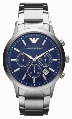 Emporio Armani Hommes | cadran chronographe bleu | bracelet en acier inoxydable AR2448