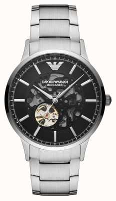 Emporio Armani Automatique pour hommes | cadran noir | bracelet en acier inoxydable AR60055