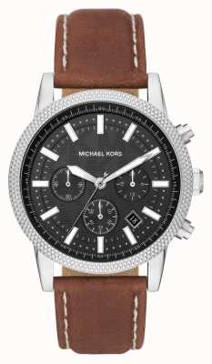 Michael Kors Montre chronographe Hutton pour homme avec bracelet en cuir MK8955