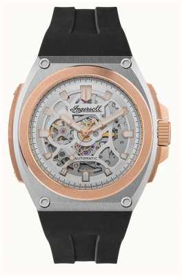 Ingersoll Le bracelet en caoutchouc pu noir à mouvement automatique I11703