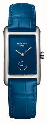 LONGINES Montre Dolcevita cadran bleu bracelet cuir bleu L55124902