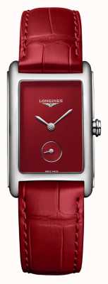 LONGINES Bracelet cuir femme Dolcevita rouge L55124912