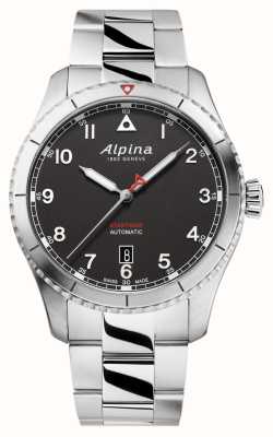 Alpina Pilote Startimer | cadran noir | bracelet en acier inoxydable AL-525BW4S26B