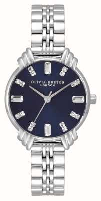 Olivia Burton Femme | bracelet en acier inoxydable | cadran bleu OB16DC01