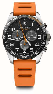 Victorinox Swiss Army Fieldforce sport chrono 42, cadran noir, bracelet caoutchouc orange 241893