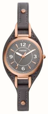 Fossil Femme | cadran gris | bracelet en cuir écologique gris ES5212