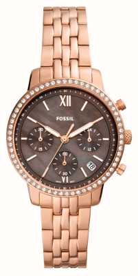 Fossil Femme | cadran nacre marron | bracelet en acier inoxydable or rose ES5218