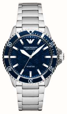 Emporio Armani Montre homme cadran bleu lunette sertie bleue AR60059