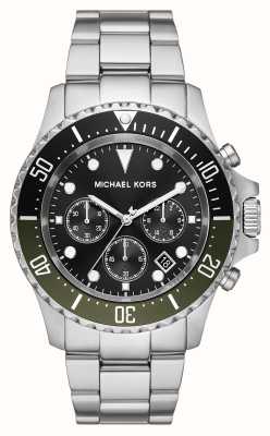 Michael Kors Bracelet en acier inoxydable avec cadran chronographe noir Everest MK8976