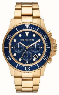 Michael Kors Cadran chronographe bleu Everest bracelet en acier inoxydable doré MK8978
