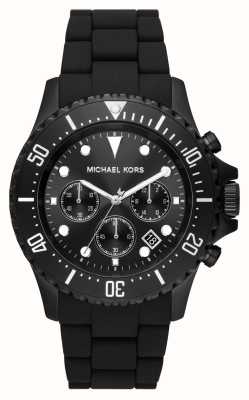 Michael Kors Everest cadran chronographe noir bracelet silicone noir MK8980