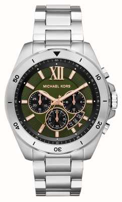 Michael Kors Bracelet en acier inoxydable avec cadran chronographe vert Brecken MK8984