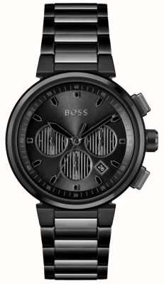 BOSS Celui des hommes | cadran chronographe noir | bracelet en acier inoxydable noir 1514001