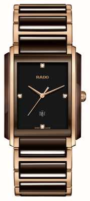 RADO Montre cadran carré marron high-tech diamants intégrauxcéramique R20219712