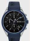 Customer picture of BOSS | la vitesse des hommes | bracelet en caoutchouc bleu | cadran noir | 1513717